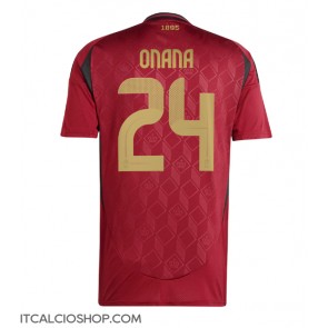 Belgio Amadou Onana #24 Prima Maglia Europei 2024 Manica Corta